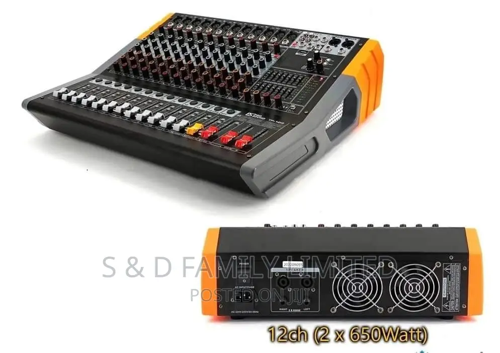 12 Channels Powered Mixer 1300 Watts
