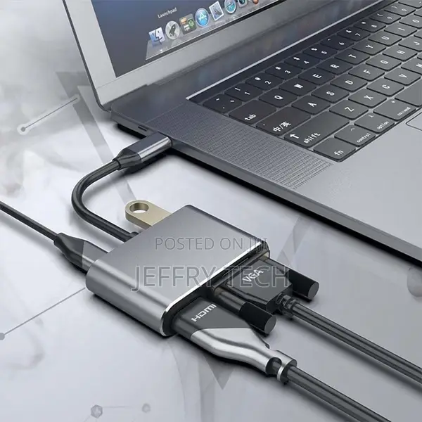 5 in 1 USB 3.0 Hub VGA Laptop Adapter PD Charge 5 Ports 