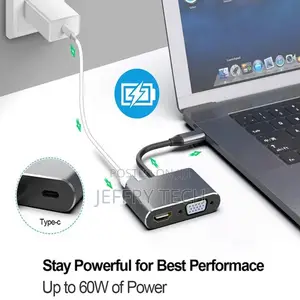 5 in 1 USB 3.0 Hub VGA Laptop Adapter PD Charge 5 Ports 