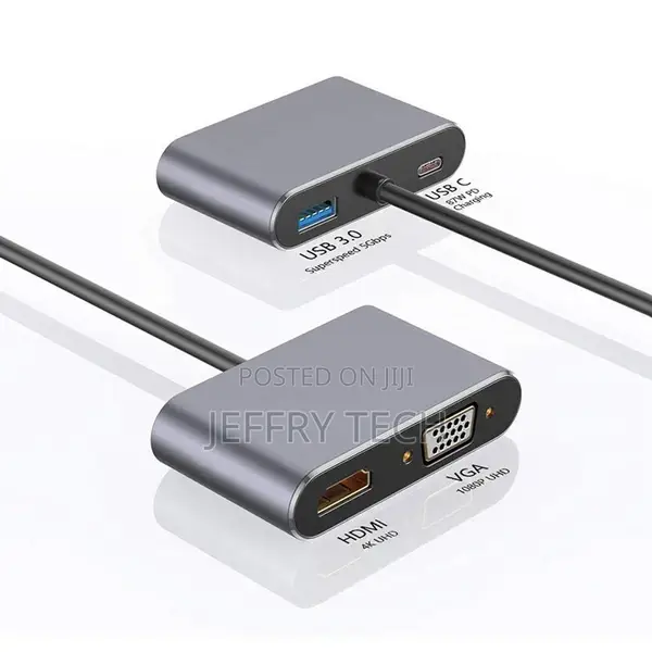 5 in 1 USB 3.0 Hub VGA Laptop Adapter PD Charge 5 Ports 