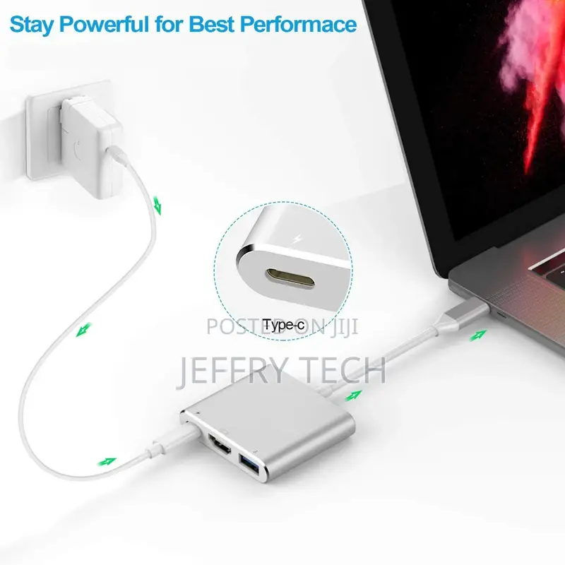 USB C Hub to HDTV USB 3.0 Type C Dock Station for Macboo