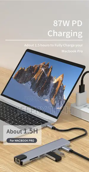 USB C Hub 3.0 Adapter 8 in 1 HDMI SD/TF Card Reader for Mac