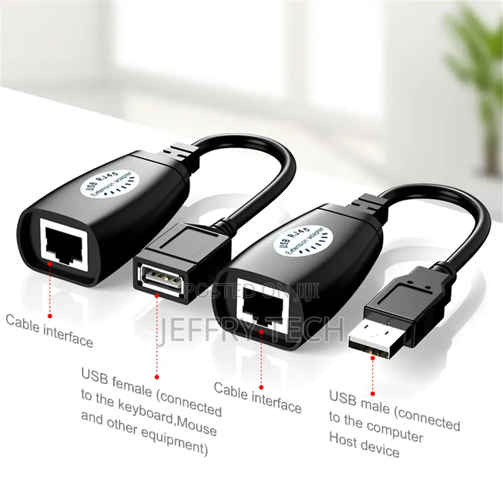 RJ45 USB 2.0 Extension Adapter RJ45 Lan Network Ethernet Rep