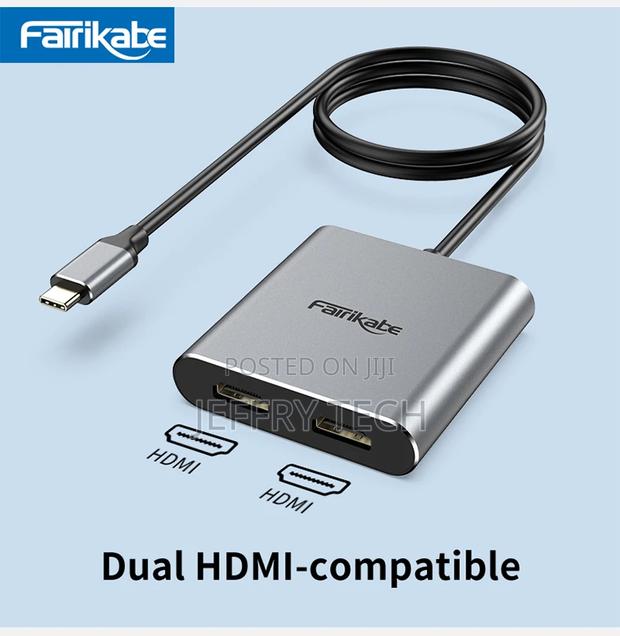 USB C to Dual Hdmi-Compatible Adapter Triple Display Vide - main view