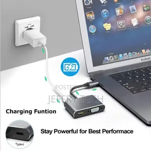 Usb C Hub to VGA USB C 3.0 Hdmi-Compatible Adapter 4 in 1