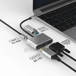 Usb C Hub to VGA USB C 3.0 Hdmi-Compatible Adapter 4 in 1