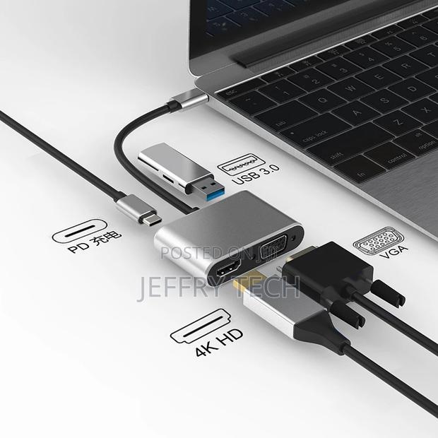 Usb C Hub to VGA USB C 3.0 Hdmi-Compatible Adapter 4 in 1 - thumbnail 5