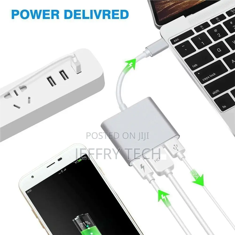 3 in 1 Type C to Hdmi-Compatible USB C 3.0 Hub Dock Adapt