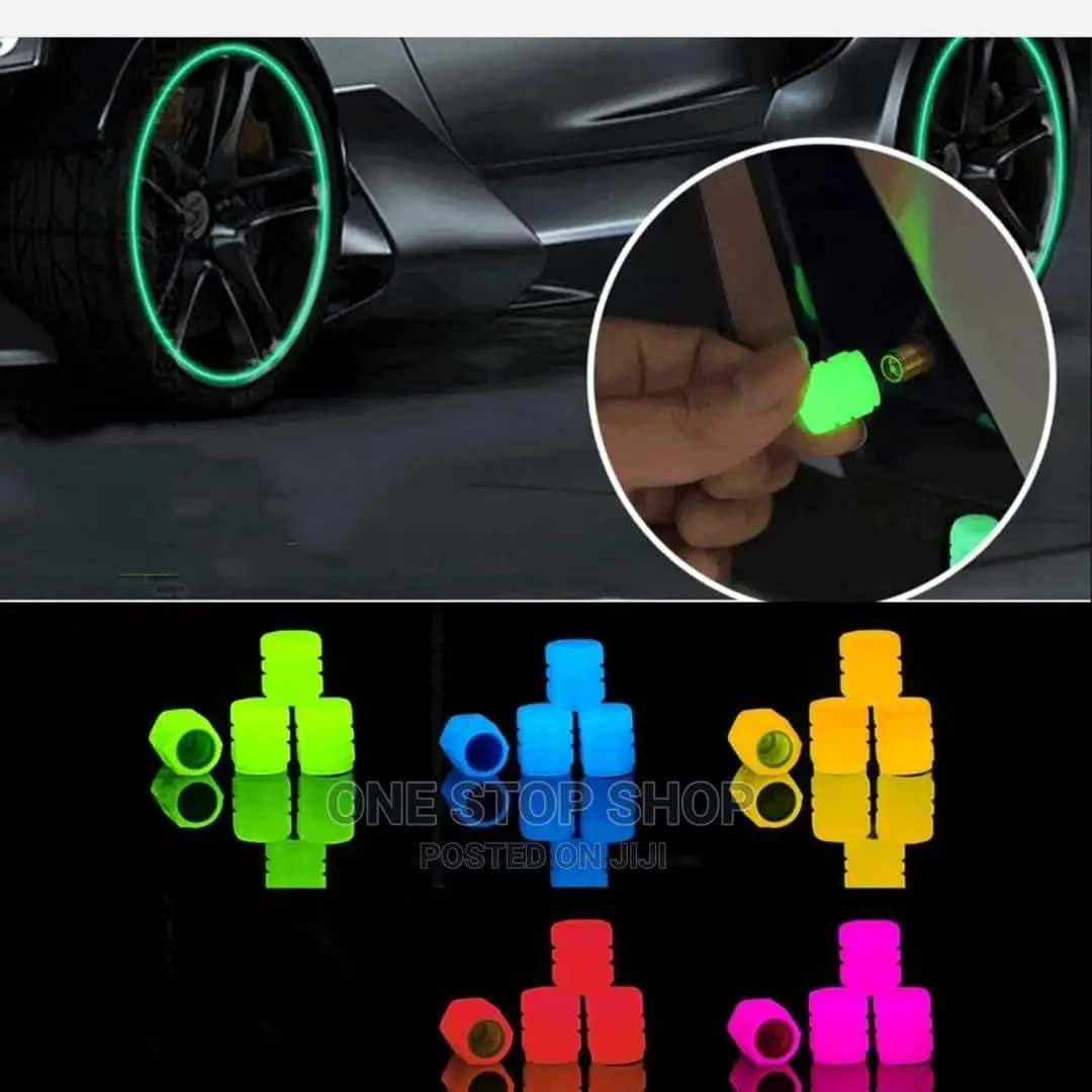 Reflective 4pcs Different Colors Tire Valve Caps