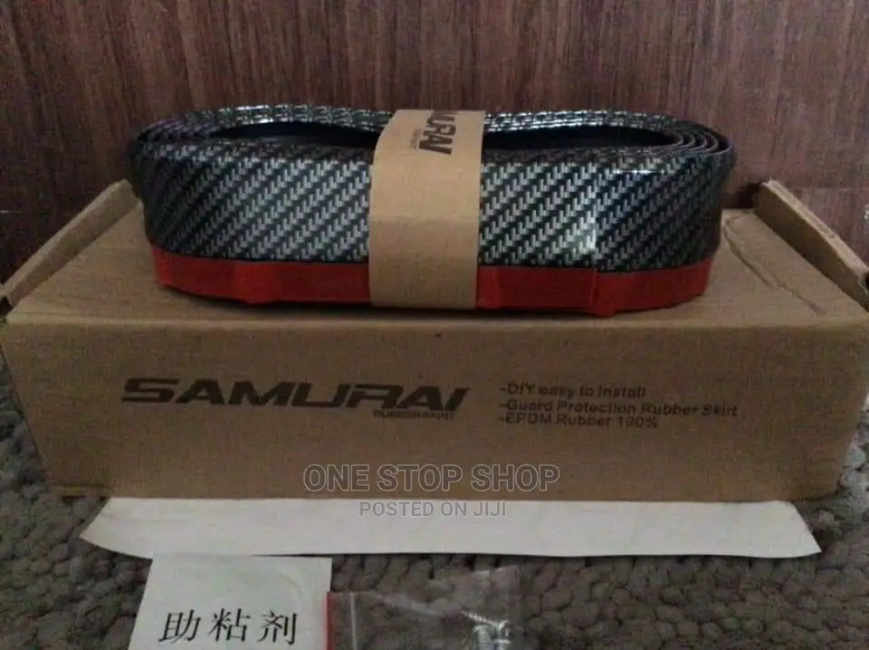 Car Bumper Installed With Carbon Black Samurai Rubber Lip