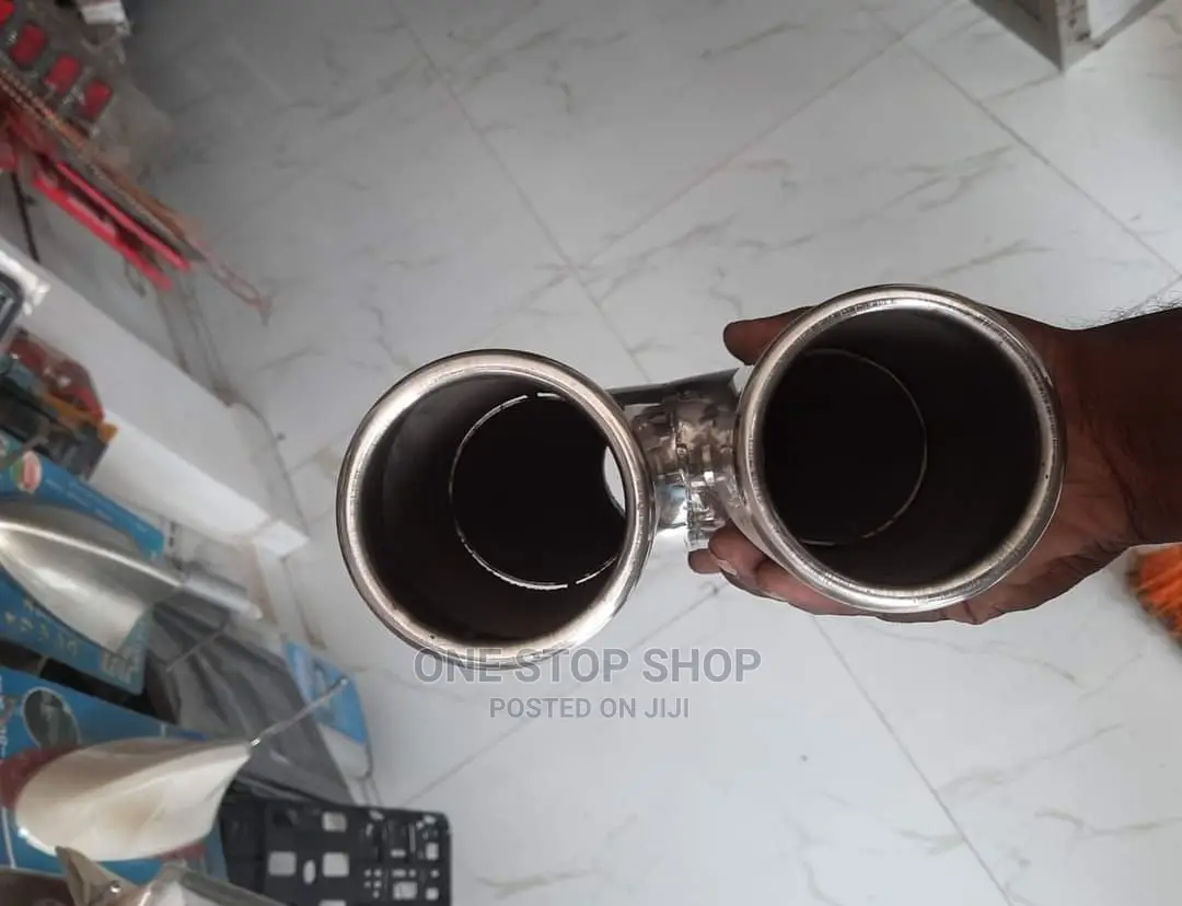 Universal Adjustable Chrome Double Exhaust End Tip