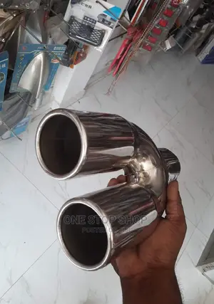 Universal Adjustable Chrome Double Exhaust End Tip
