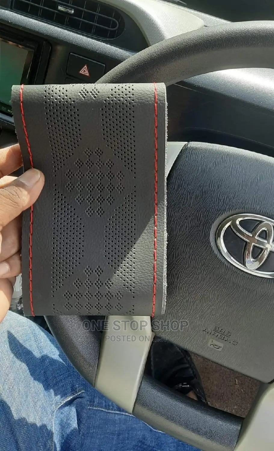 Leather Stitching Steering Cover (Black,Brown,Baije)