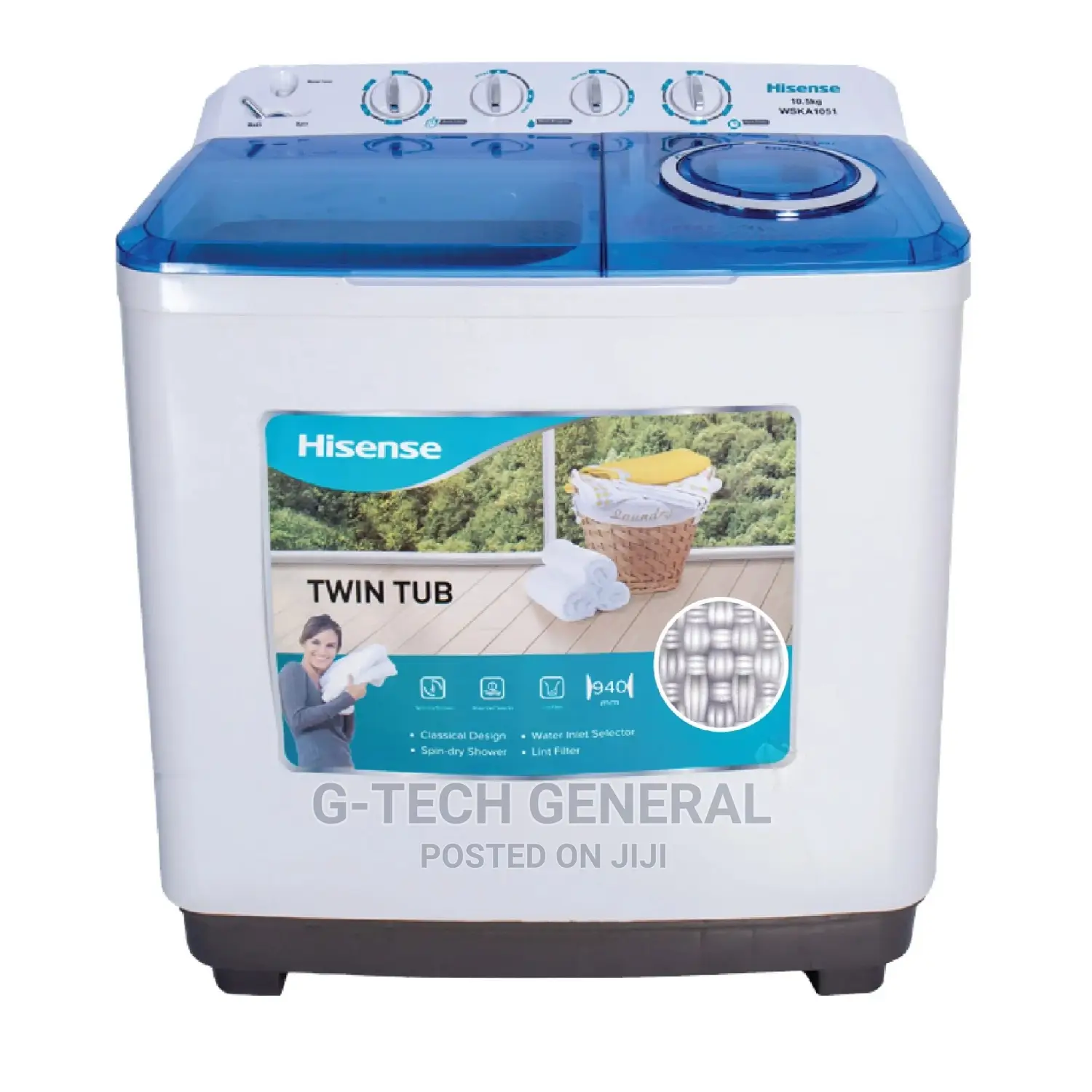 Hisense Top Load Twin Tub Washing Machine -13.5kg