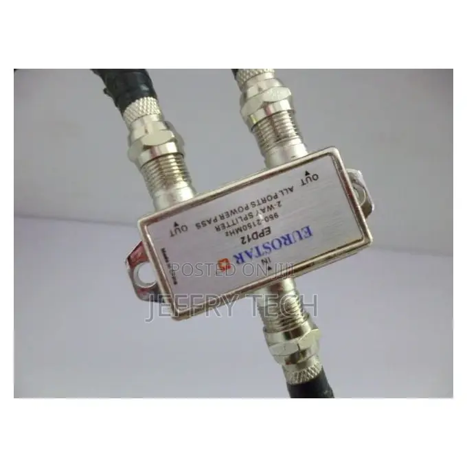 Eurostar 2-Way Coaxial Cable Splitter, 950-2150mhz Range