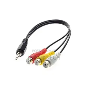 3.5mm AUX to 3RCA M/F Audio Video Mini AV Cable.