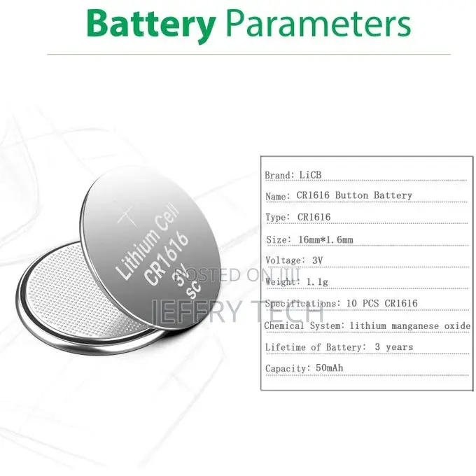 CR1616 Lithium Battery 3V Fobs