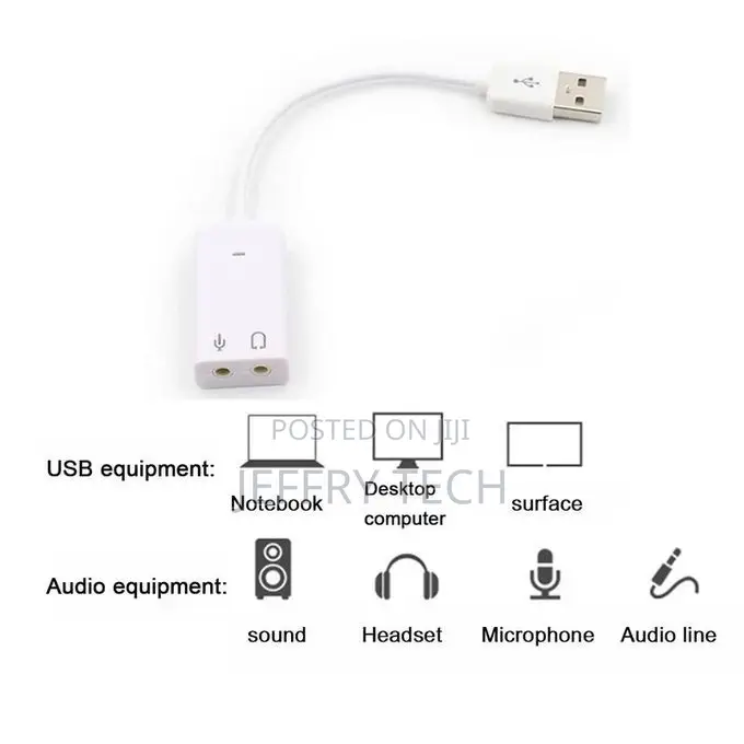 Virtual 7.1 Channel Audio Adapter USB Sound Card