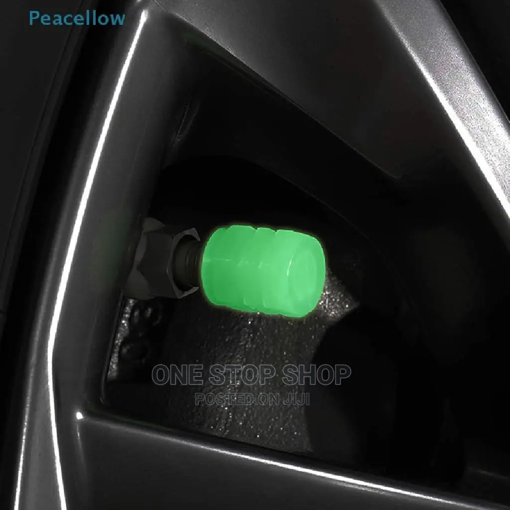 4pcs Reflective Tire Valve Caps (Red,Blue,Green,Pink