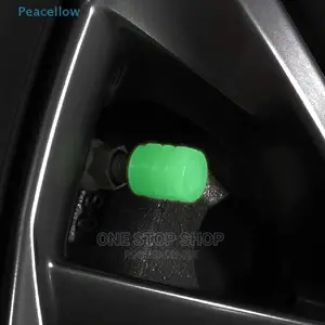 4pcs Reflective Tire Valve Caps (Red,Blue,Green,Pink