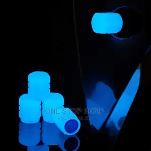 8pcs Reflective Blue Tire Nozzle Caps