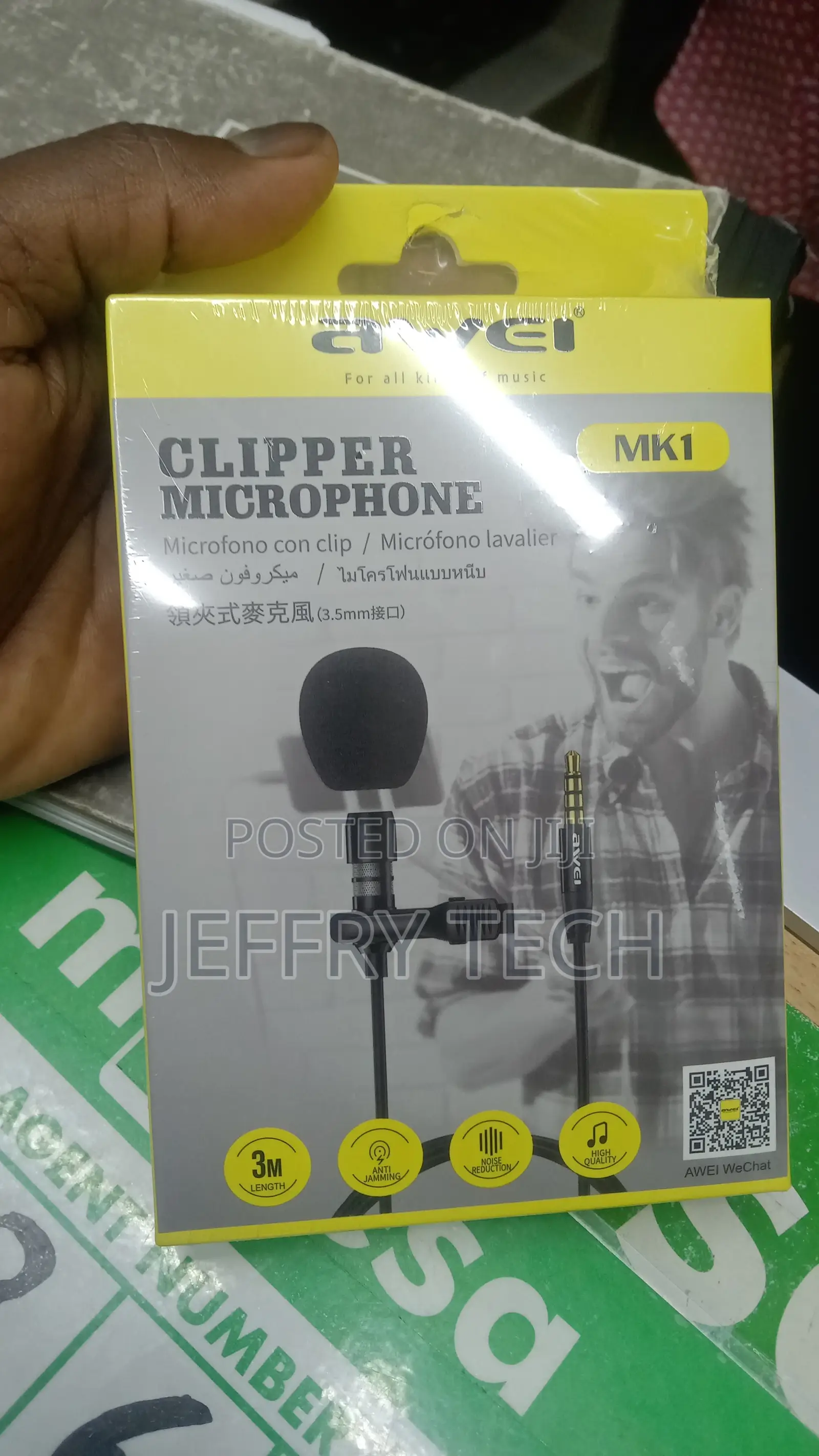 Awei MK1 Mini Wired Microphone for Mobile Phone 3m Clean Sou