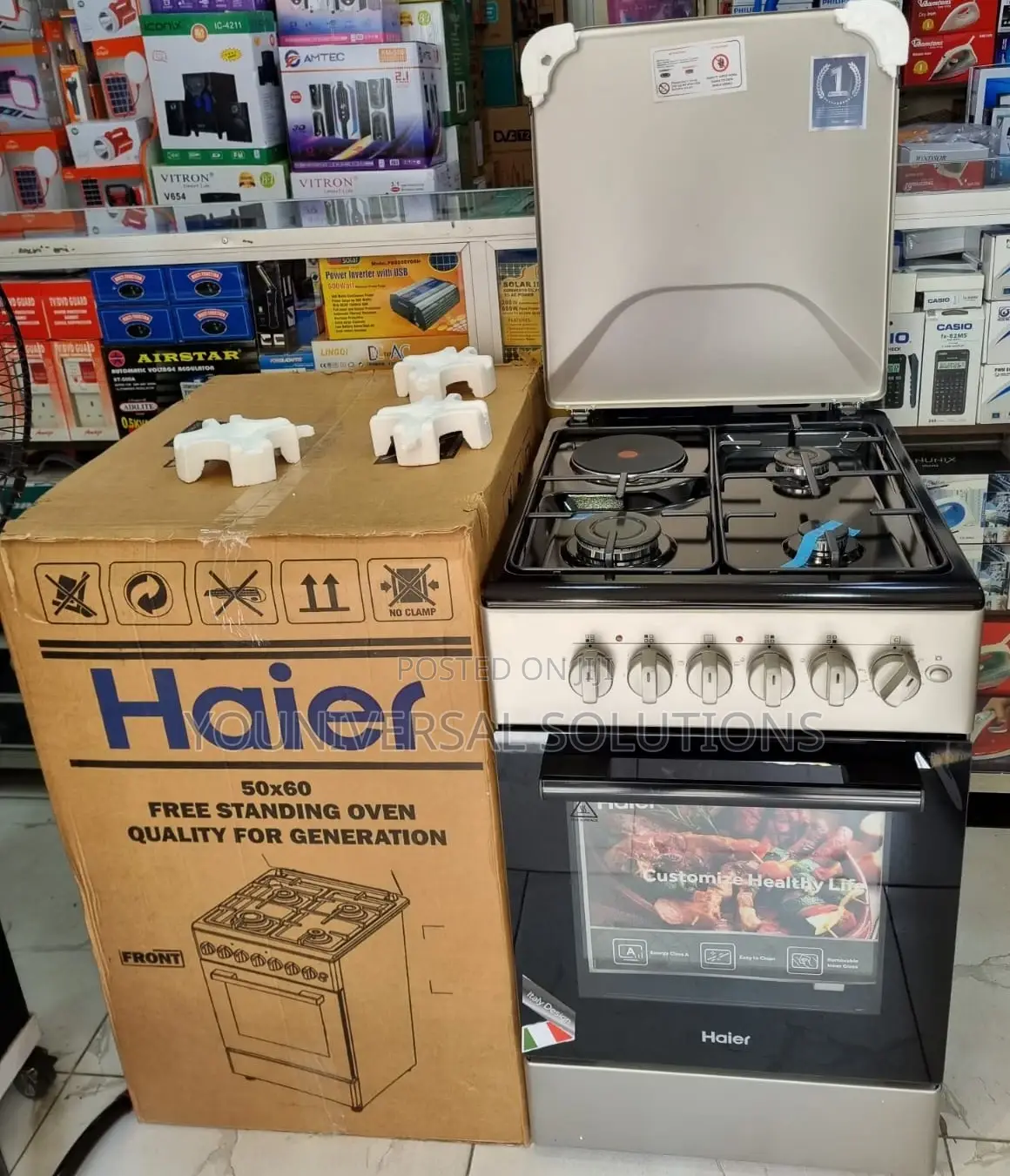 Haier Standing Cooker 3g+1e . 50*60cm. Electric Oven