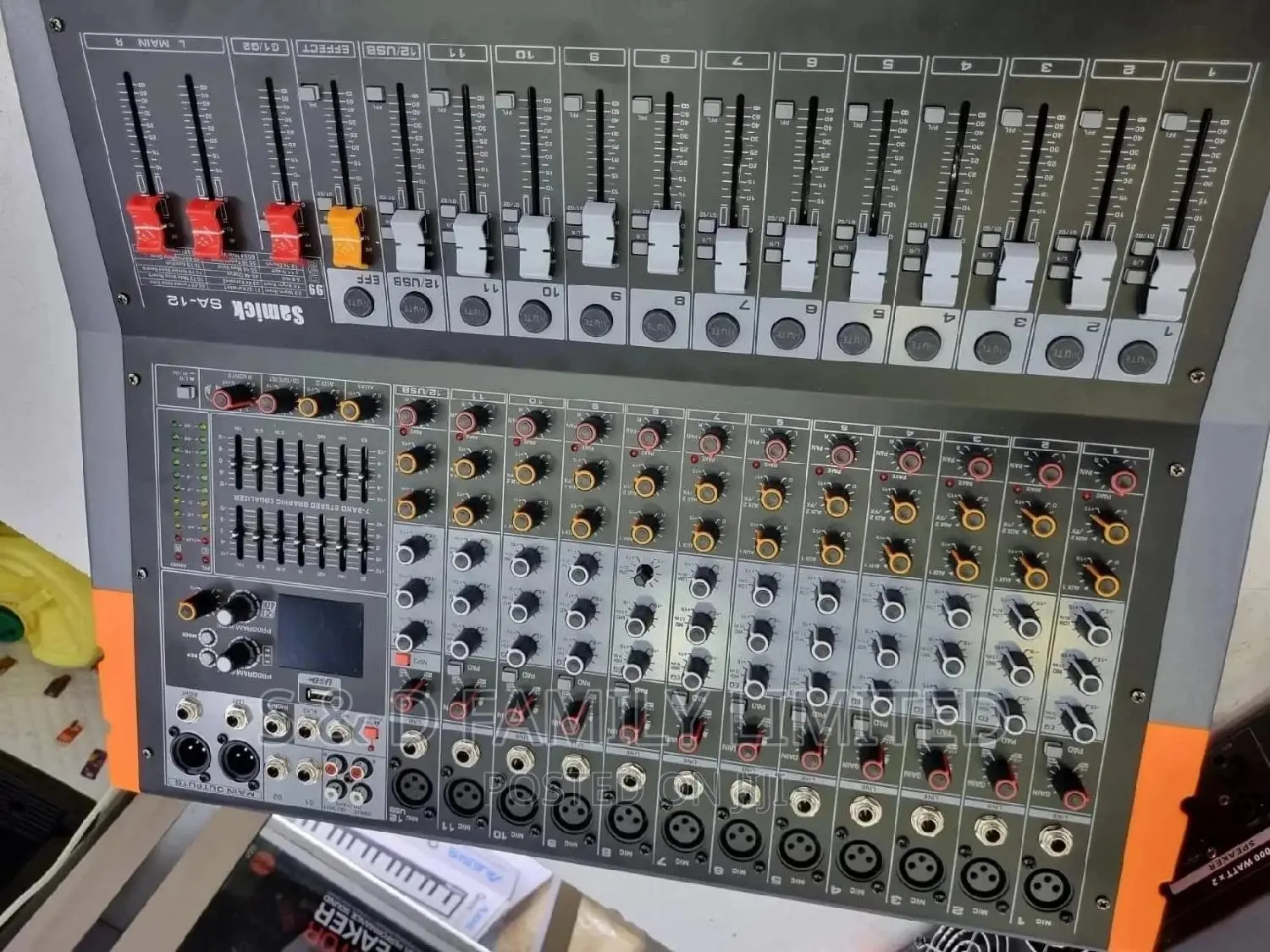 12 Channels Powered Mixer With Groupings