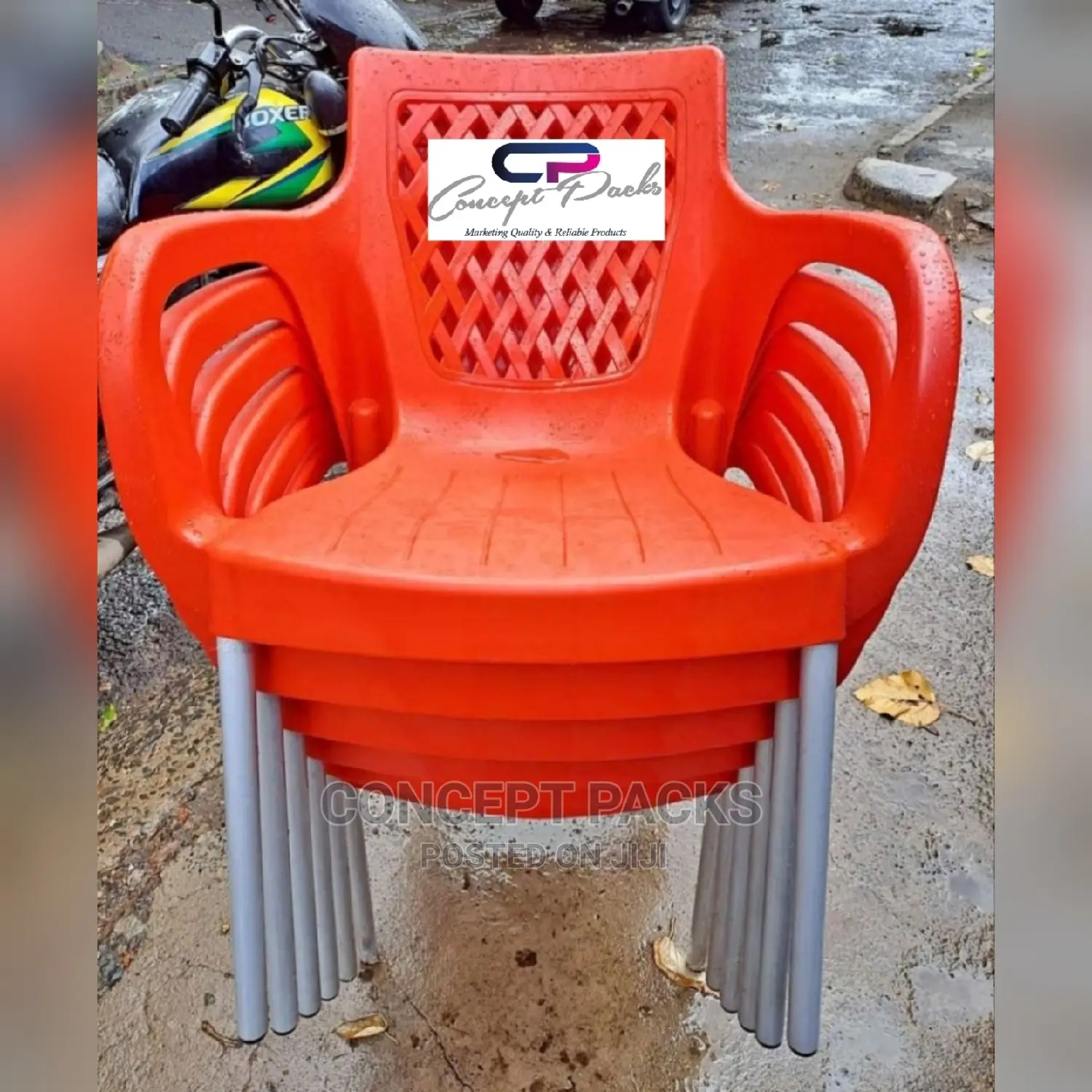 Metal Tubing Plastic Chair.