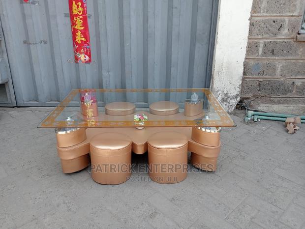 Imported Morden Coffee Table With 4 Stools - thumbnail 2