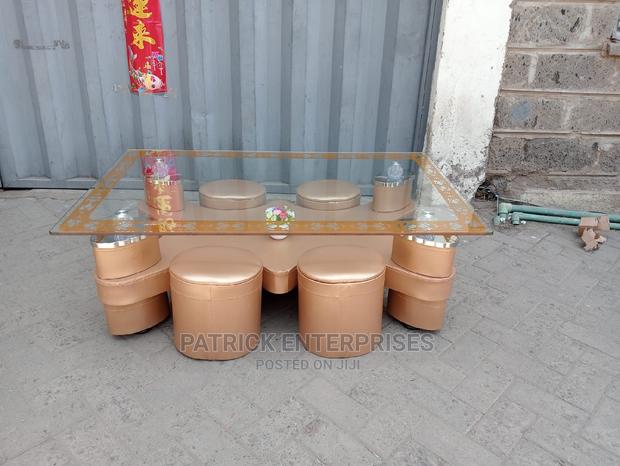 Imported Morden Coffee Table With 4 Stools - thumbnail 3