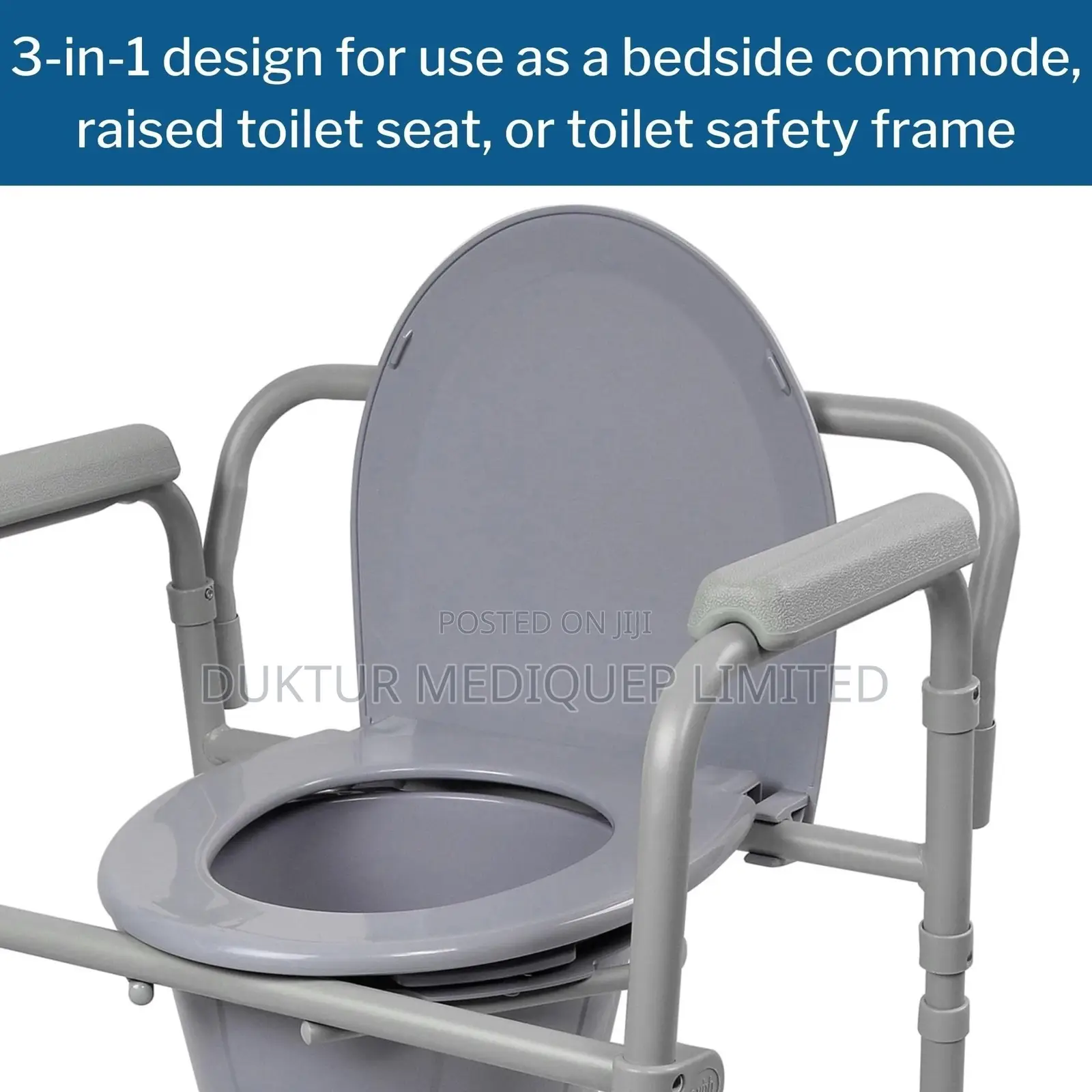 Heavy Duty Extra Wide Commode Frame With Splash Guard