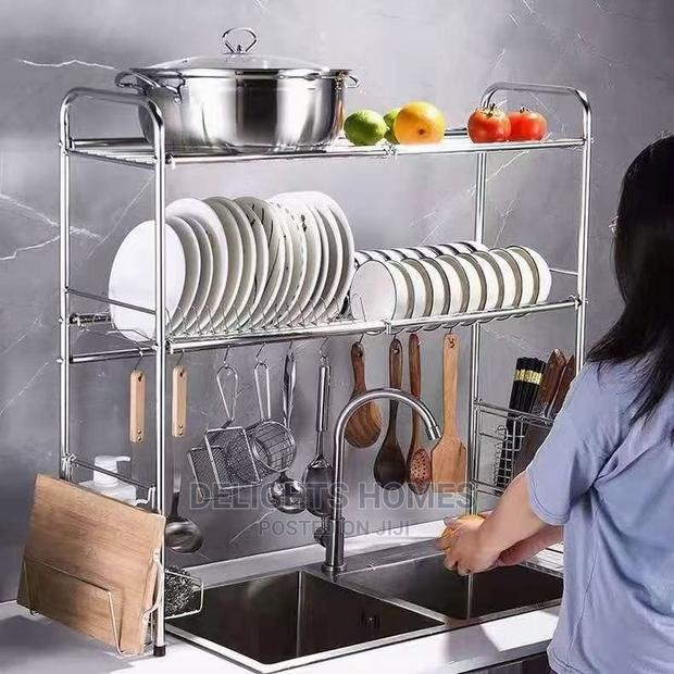 2 Tier Silver Over the Sink Dish Drainer