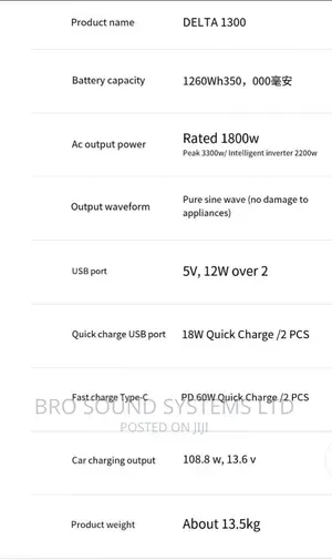 Portable Power Station Ecoflow Delta 1300