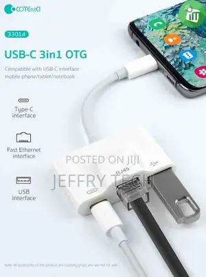 Coteetci USB-C 3in1 OTG Ethernet Adapter
