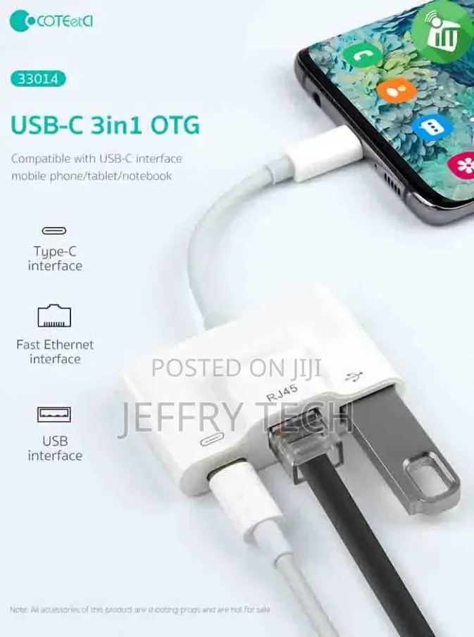 Coteetci USB-C 3in1 OTG Ethernet Adapter