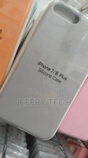High Quality Silicone Case for iPhone 8 Plus- Grey - thumbnail 3