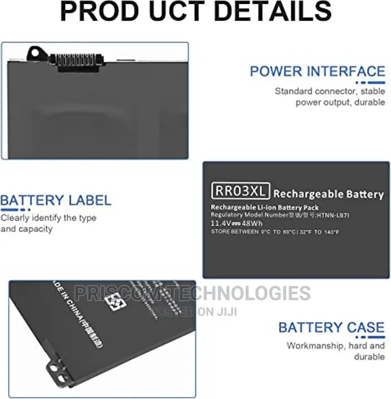 Laptop Battery RR03XL for HP Probook 430 440 450 455 470 G4