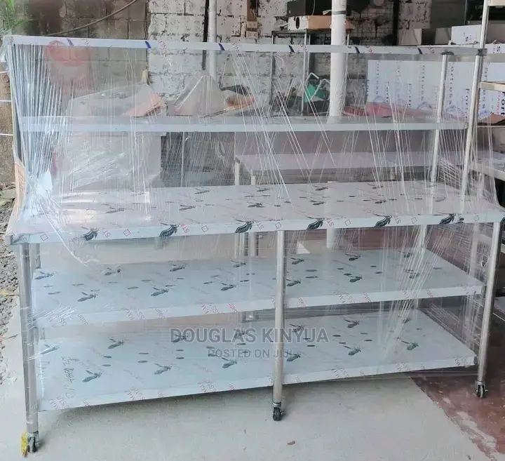 Stainless Steel Working Table Top(With Over Shelves).