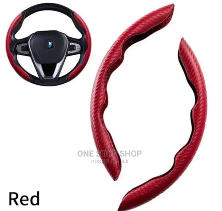 Carbon Red 2pc Universal Antislid Steering Cover