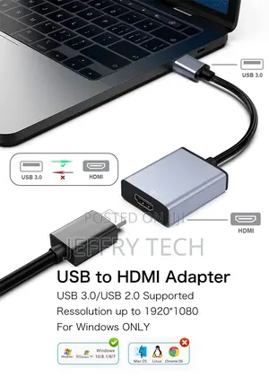 USB to HDMI Adapter, USB 3.0/2.0 to HDMI for Multiple Monito