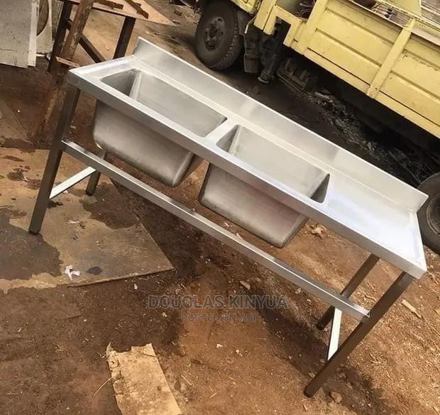 Kitchen Double Bowl Stainless Steel Sink. - main view