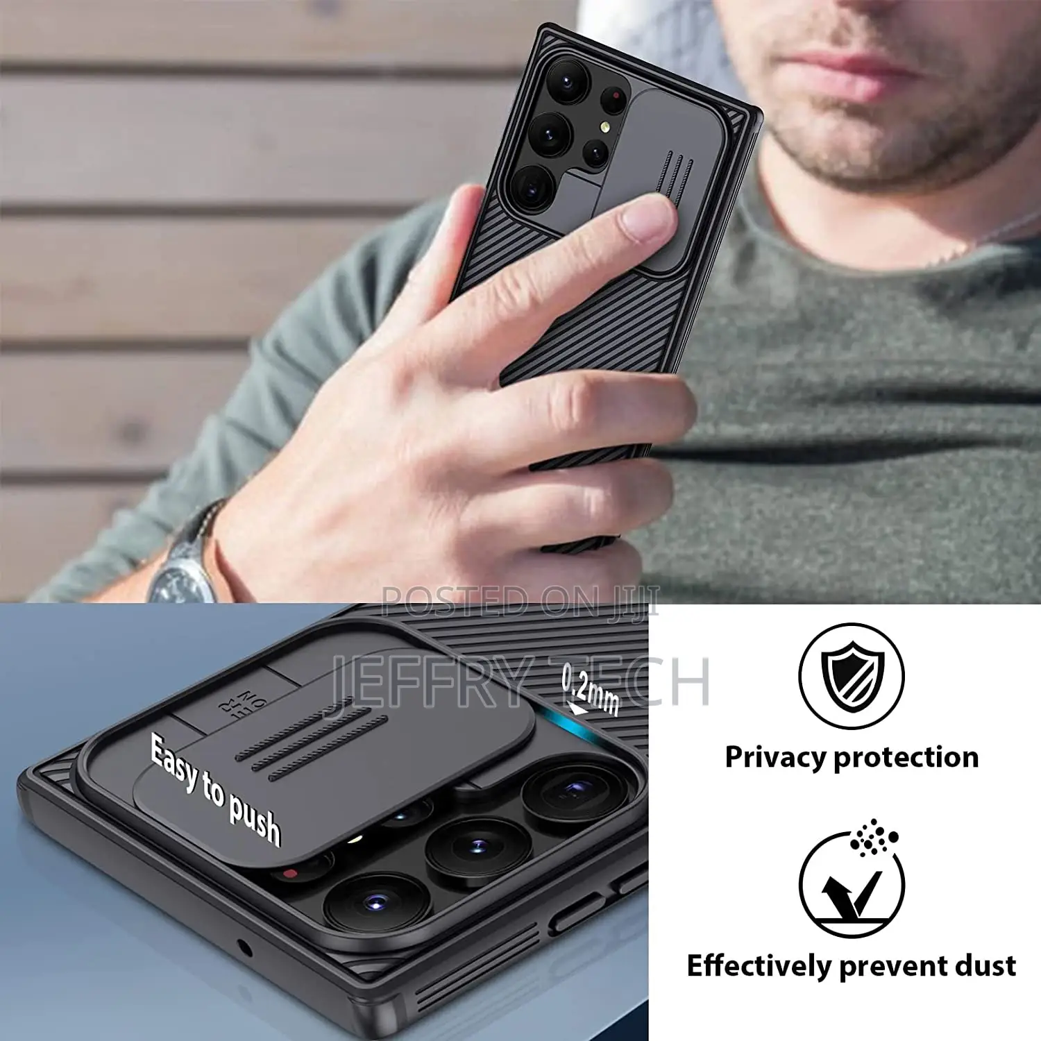 Camera Cover, Slim Rugged Phone Case for Samsung S23 Ultra 5