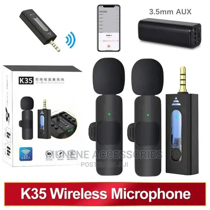 Dual Wireless Microphone 3.5mm Jack - Phones DSLR Camera