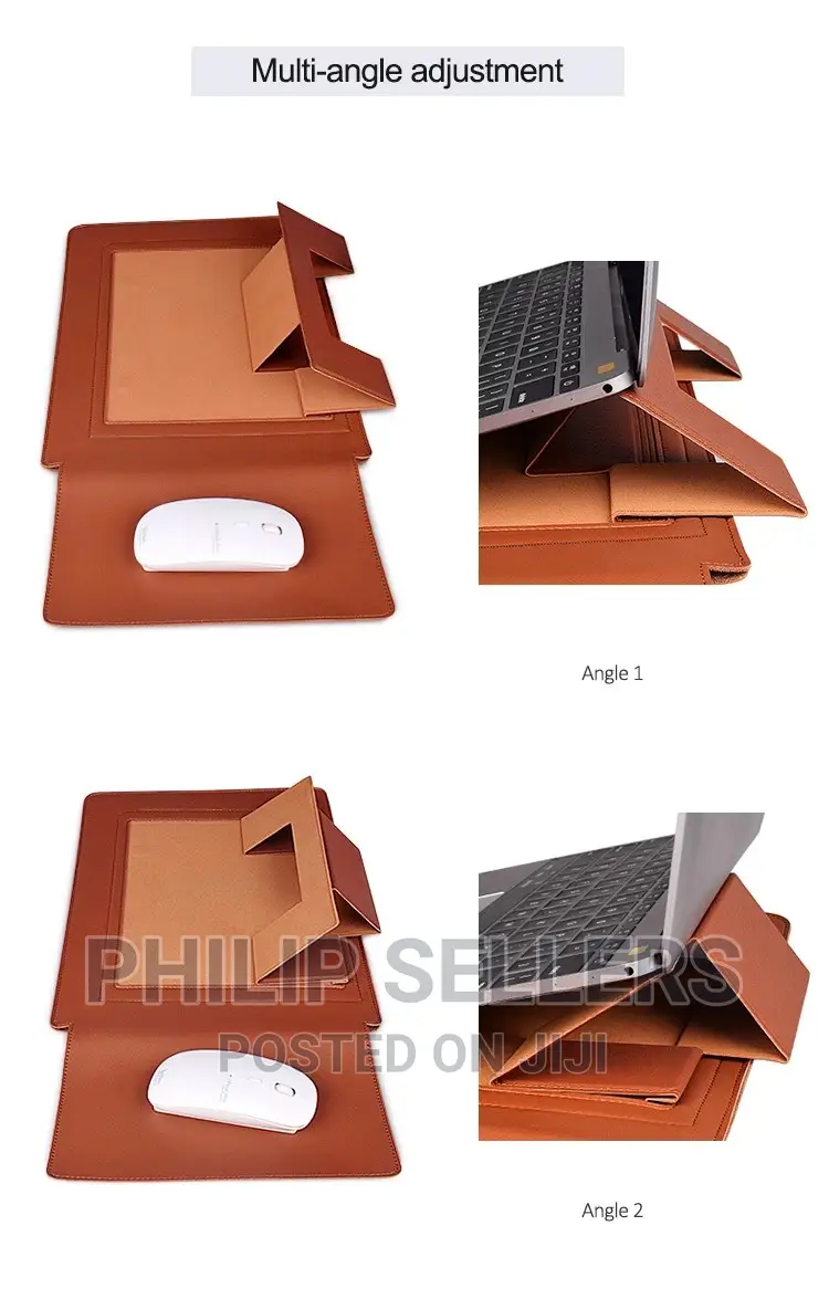 Macbook PU Leather Laptop Sleeve Case Carry Bag With Stand F