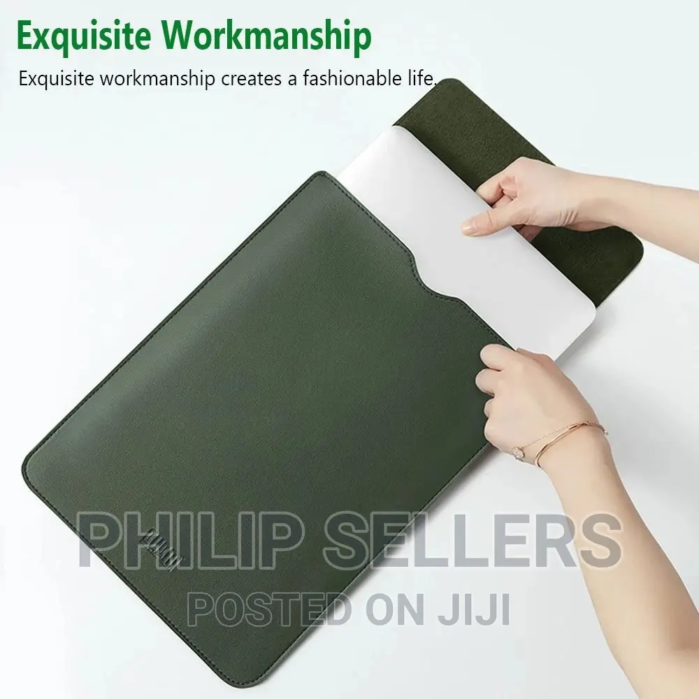Leather Laptop Sleeve Bag With Stand