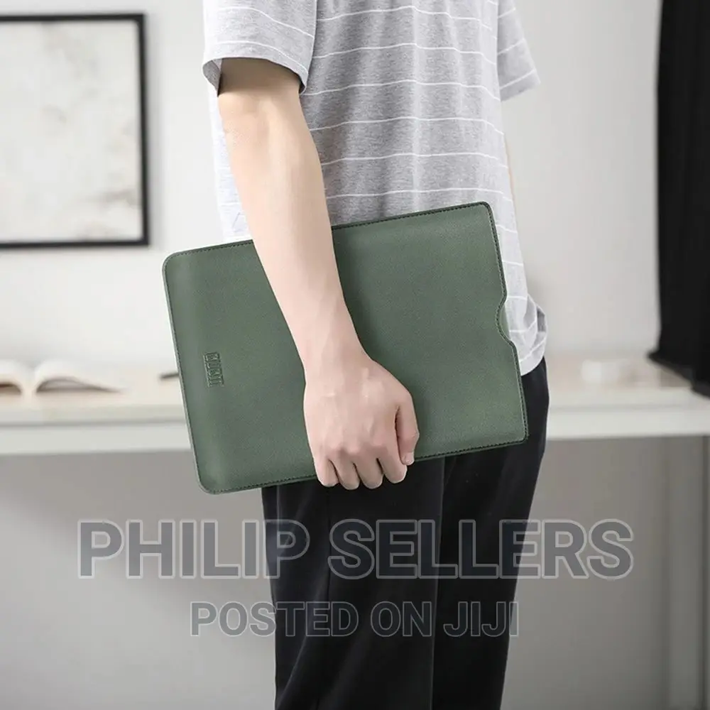 Leather Laptop Sleeve Bag With Stand