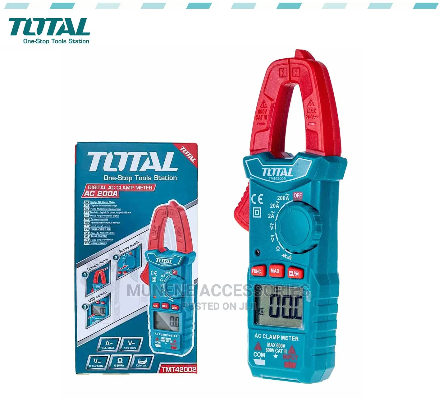 Total Digita Clamp AC Meter 600V LCD Display