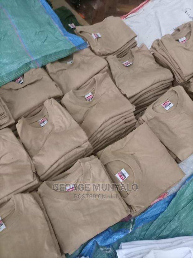 Beige Cotton Plain T-Shirts