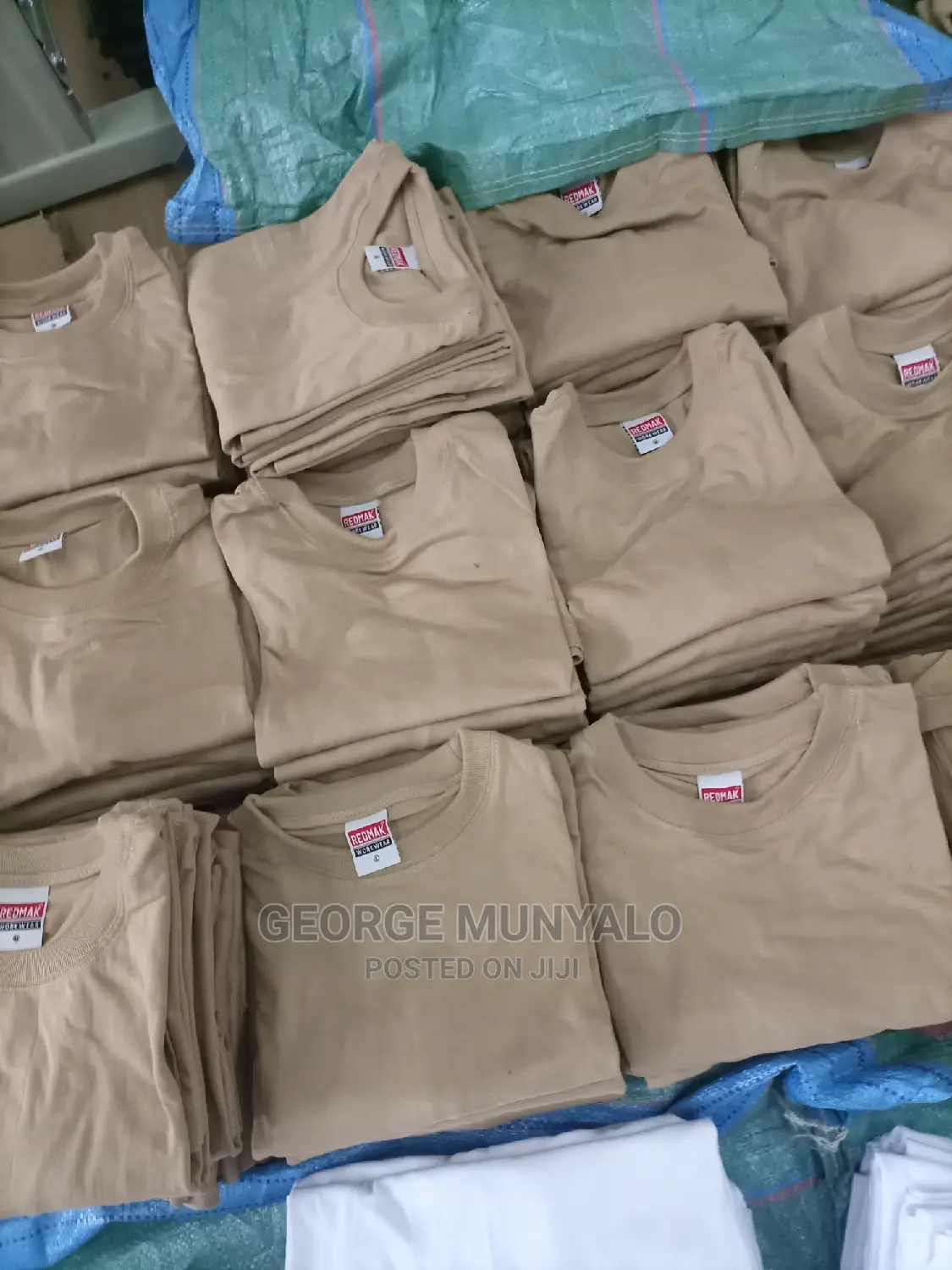Beige Cotton Plain T-Shirts